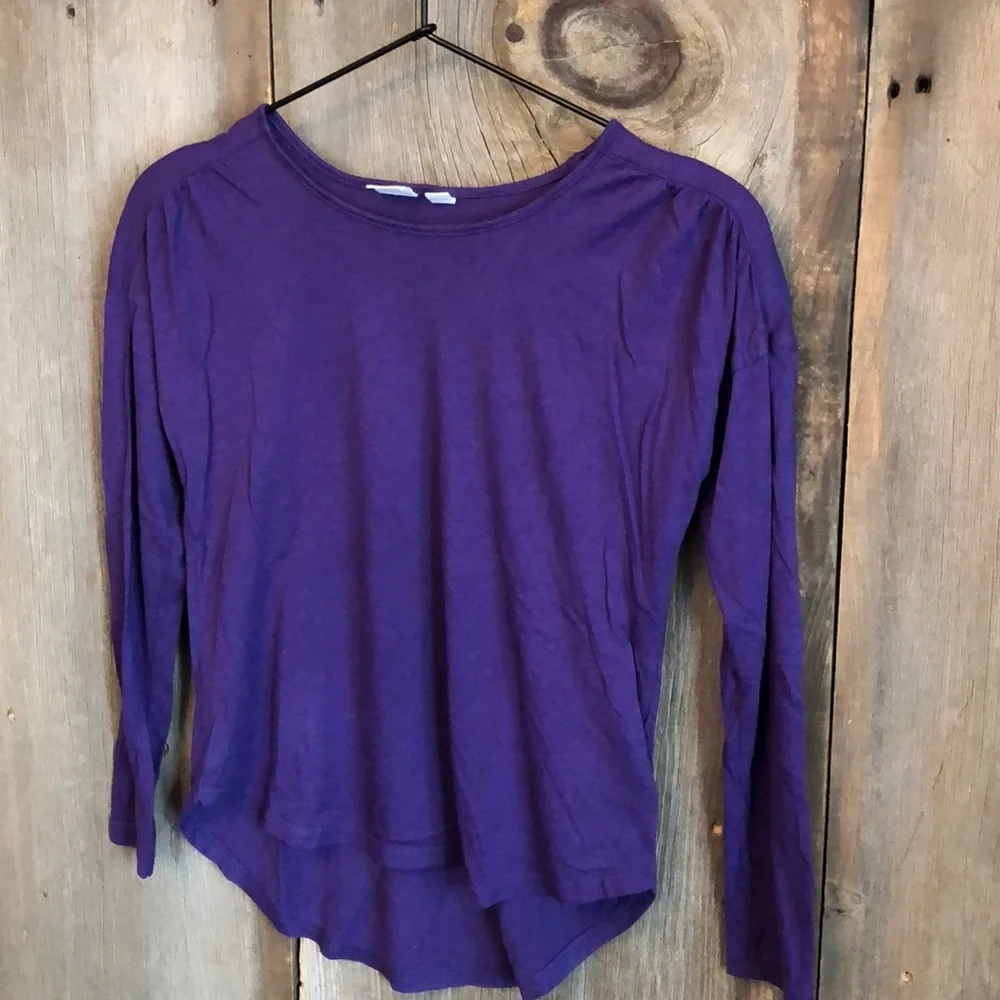 Gap Purple Long Sleeve Shirred Tee XL 12